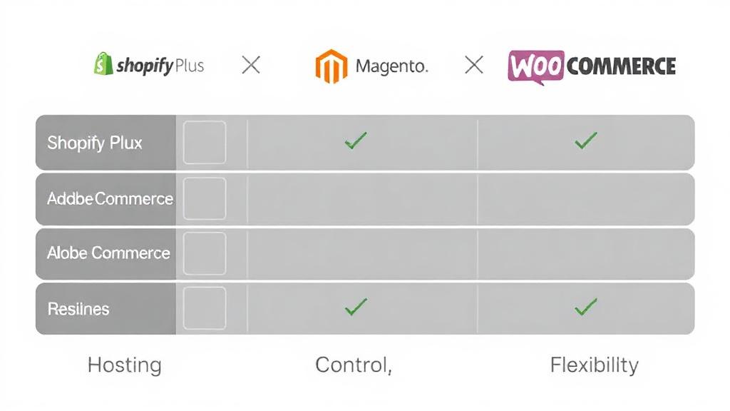 Porównanie silników e-commerce: Shopify Plus vs Magento (Adobe Commerce) vs WooCommerce. Architektura i model dostępu: hosting, kontrola, elastyczność Porównanie silników e-commerce: Shopify Plus vs Magento (Adobe Commerce) vs WooCommerce. Architektura i model dostępu: hosting, kontrola, elastyczność
